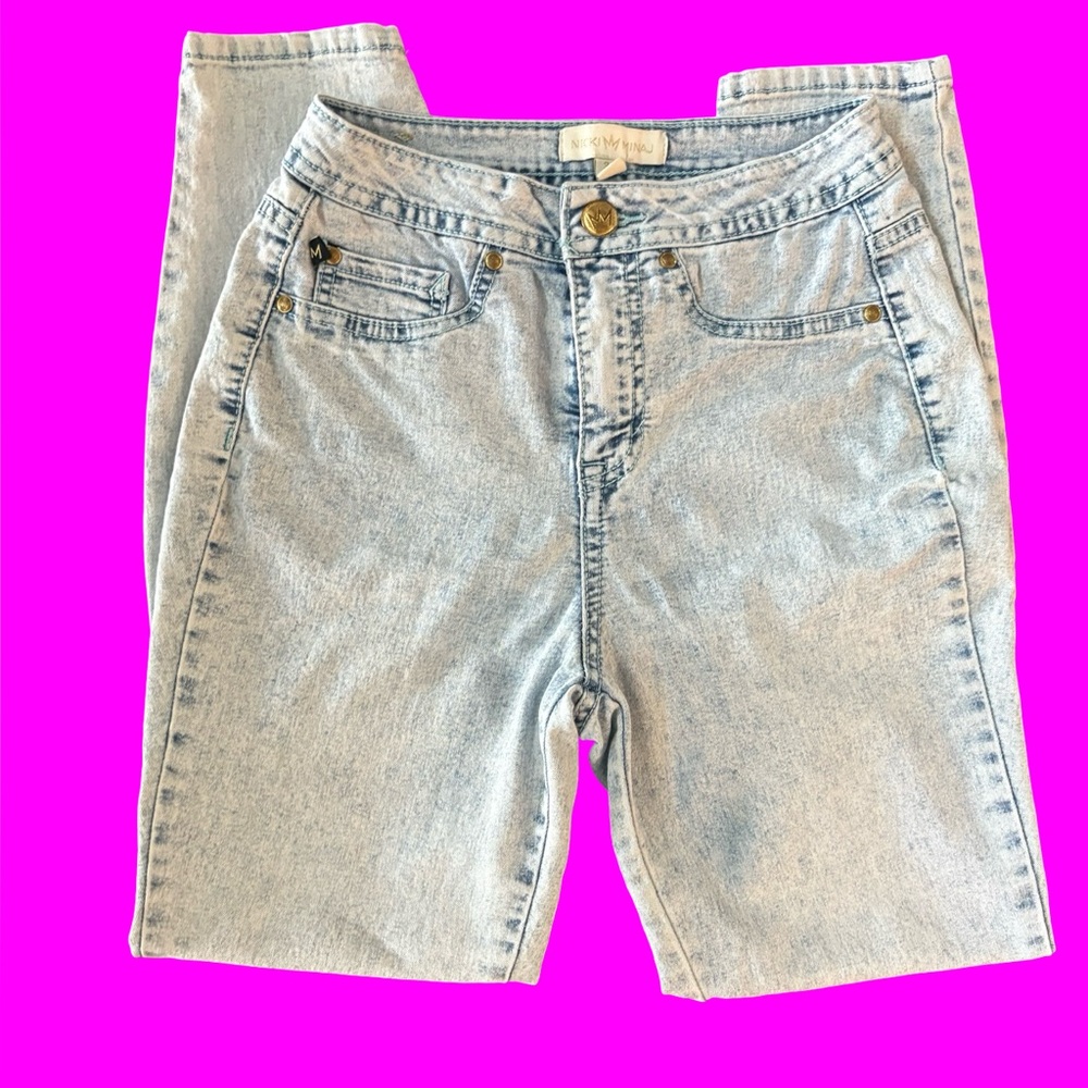 Nicki Minaj Light Acid Wash Blue Ankle Jeans Size 3/4